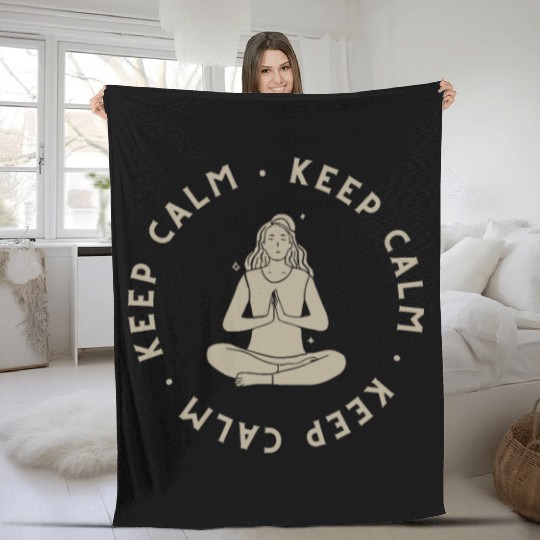 keep calm Fleece Blankets