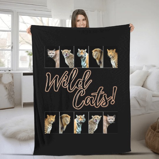 WILDCATS! | Lion, Leopard, Cheetah, Puma, Tiger Fleece Blankets