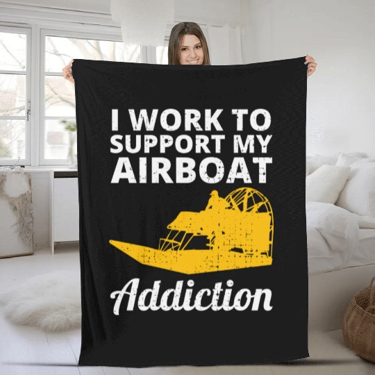 Airboat Fanboat Airboating Planeboat Swamp boat Fleece Blankets