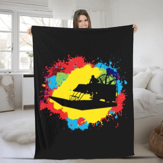 Airboat Fanboat Airboating Planeboat Swamp boat Fleece Blankets