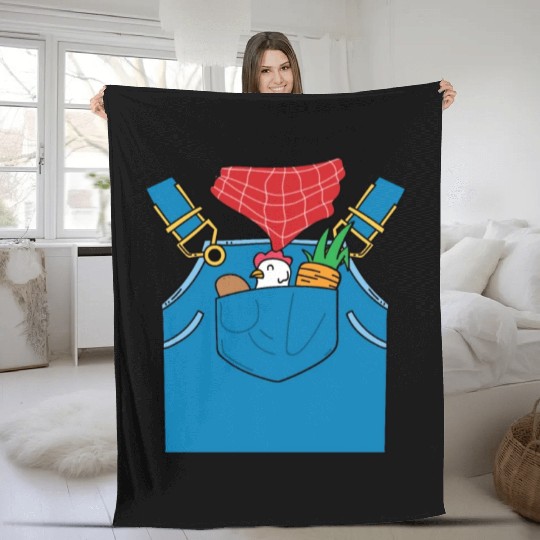 Funny Farming Farmer Costume Fleece Blankets