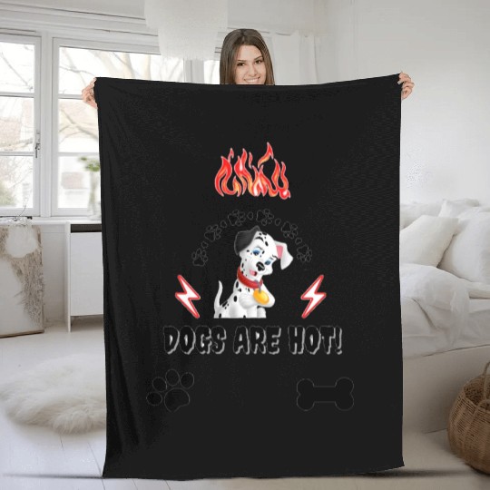 Cute dog lovers , dogs are hot ! Fleece Blankets