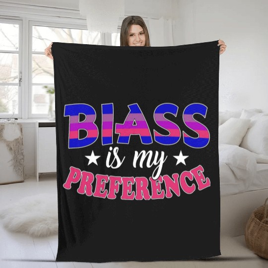 Biass Is My Preference LGBTQ Bisexual Pride Flag Fleece Blankets
