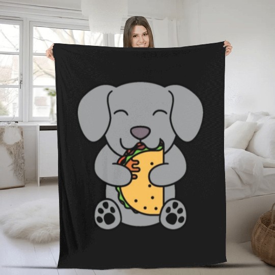 Weimaraner Taco Lover Fleece Blankets