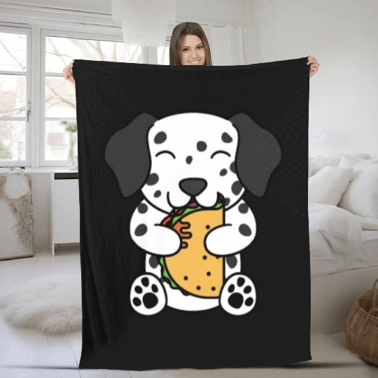 Dalmatian Taco Lover Fleece Blankets