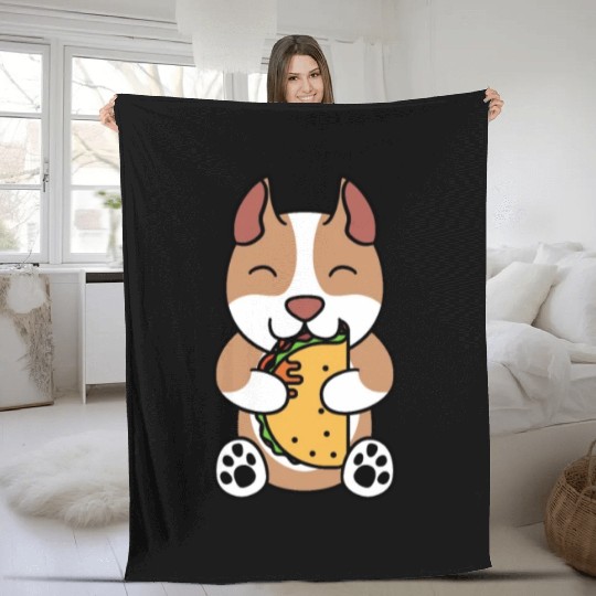 Pit Bull Taco Lover Fleece Blankets