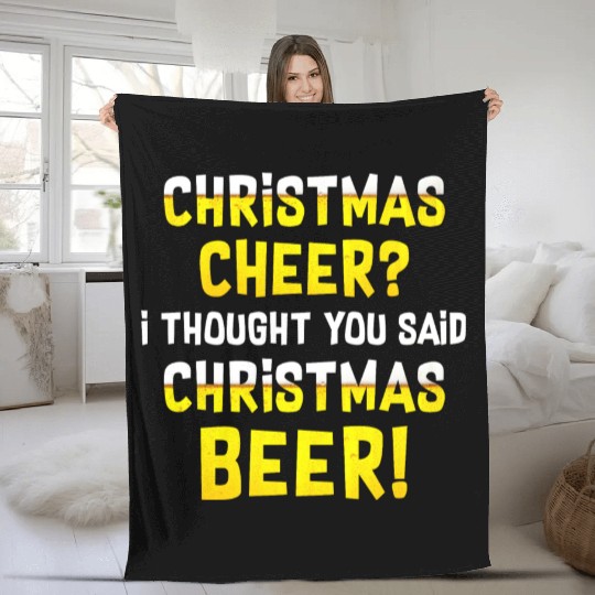Family Fleece Blankets Christmas Cheer Christmas Beer