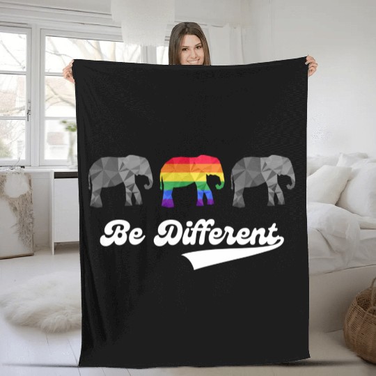 Elephant LGBTQ Rainbow Flag Gay Pride Colorful Fleece Blankets