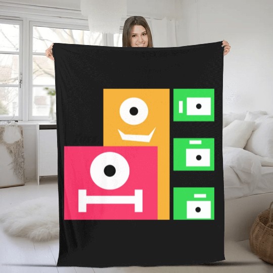 Alien Cubes - Friendly design Fleece Blankets