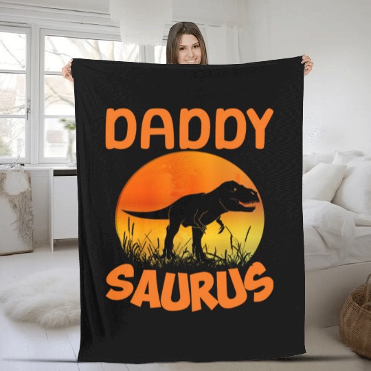 Daddysaurus Papasaurus Fleece Blankets