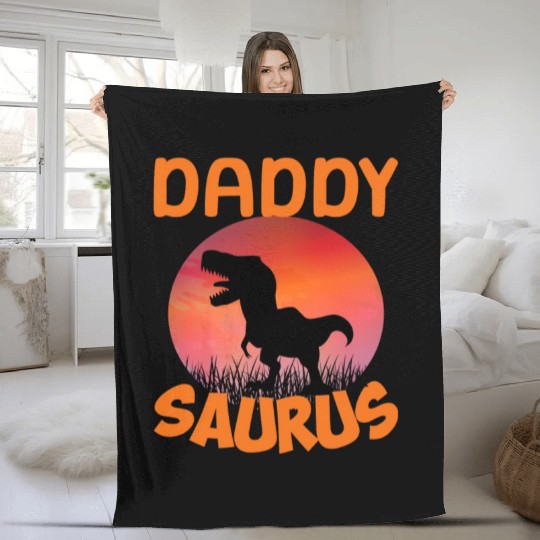 Daddysaurus Papasaurus Fleece Blankets