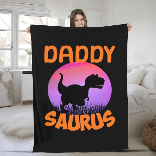 Daddysaurus Papasaurus Fleece Blankets