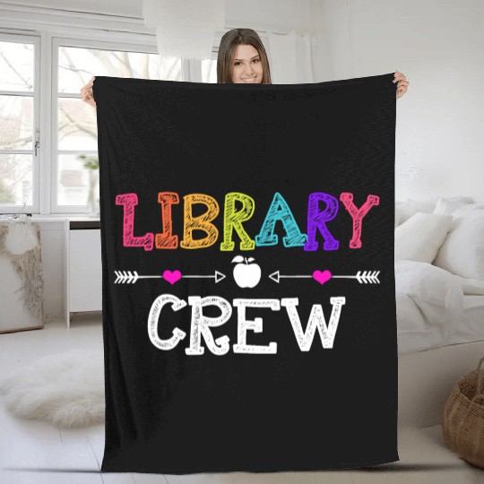 Library Crew Teacher Funny First Day of School Fleece Blankets