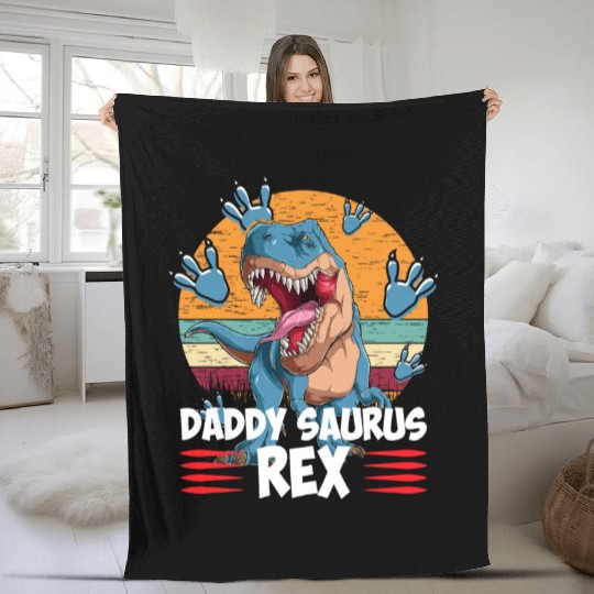 Daddysaurus Papasaurus Fleece Blankets