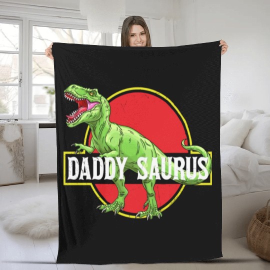 Daddysaurus Papasaurus Fleece Blankets