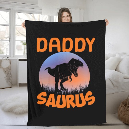 Daddysaurus Papasaurus Fleece Blankets