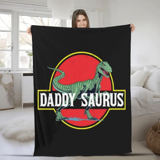 Daddysaurus Papasaurus Fleece Blankets
