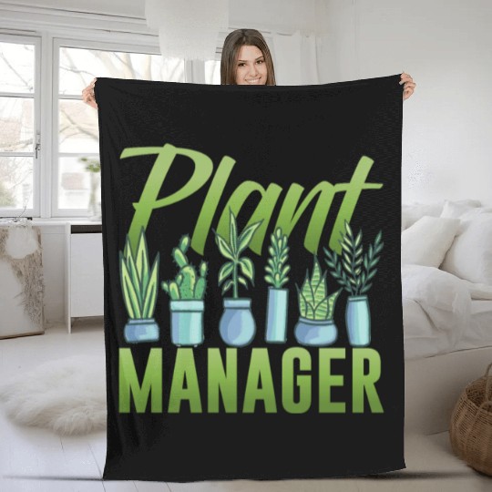 Plants Manager Garden Plant Gardening Landscaping Fleece Blankets