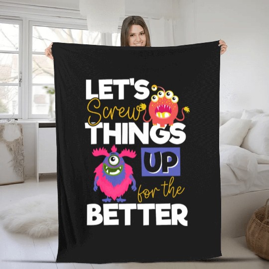 Monster Comic Little Sister Fleece Blankets