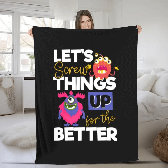 Monster Comic Little Sister Fleece Blankets