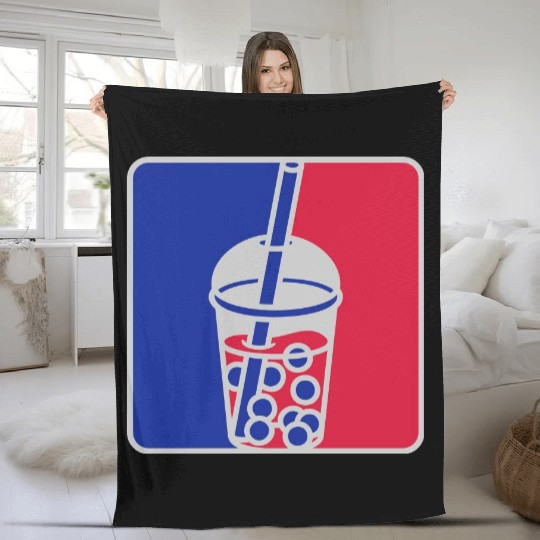 Red blue bubble tea Fleece Blankets