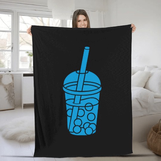 Mug design bubble tea Fleece Blankets