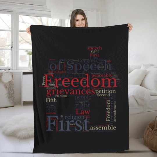 Freedom Of Speech - Wordcloud Fleece Blankets