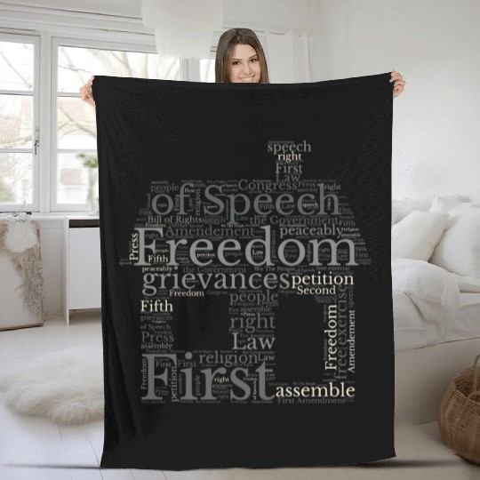 Freedom Of Speech - Wordcloud Fleece Blankets