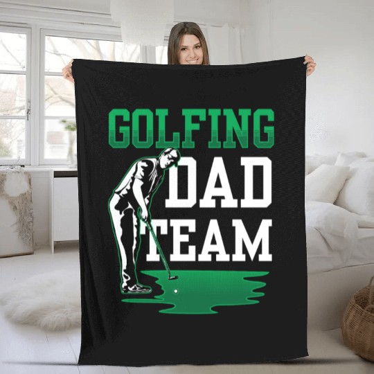 Golfing Dad Team Golf Golfer Father's Day Father Fleece Blankets