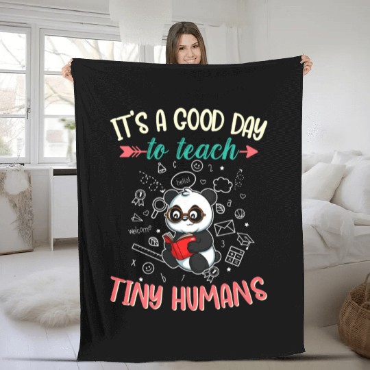 Good Day To Teach Tiny Humans Elementary Teacher Fleece Blankets