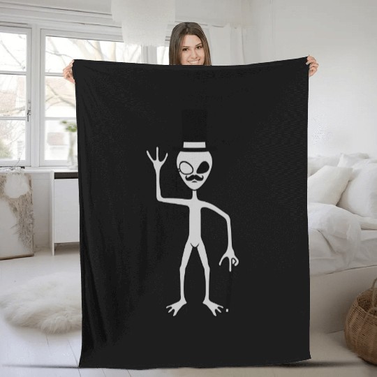 Sir alien waving friendly Fleece Blankets