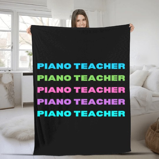 Piano Teacher Multi Color Fleece Blankets