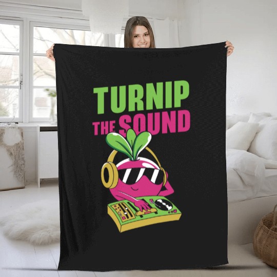 Music Turnip Party Music Lover Vegetable Fleece Blankets