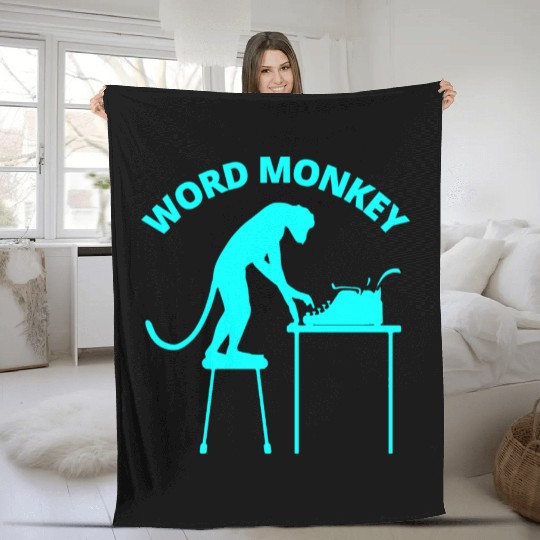 Word Monkey Fleece Blankets