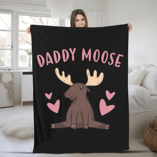 Elk Daddy Moose Fleece Blankets