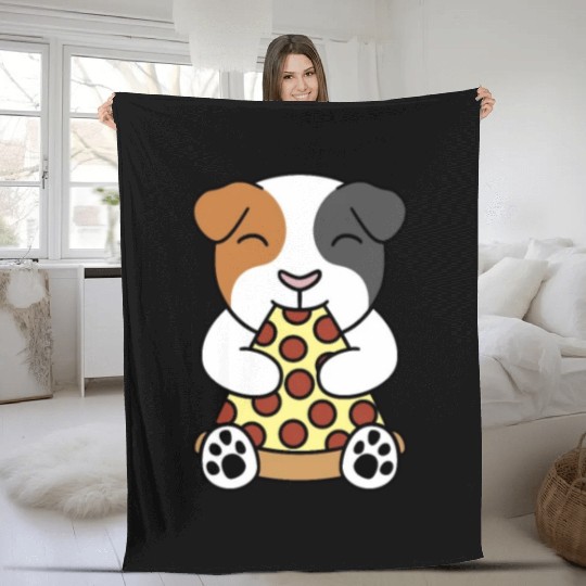 Guinea Pig Pizza Lover Fleece Blankets