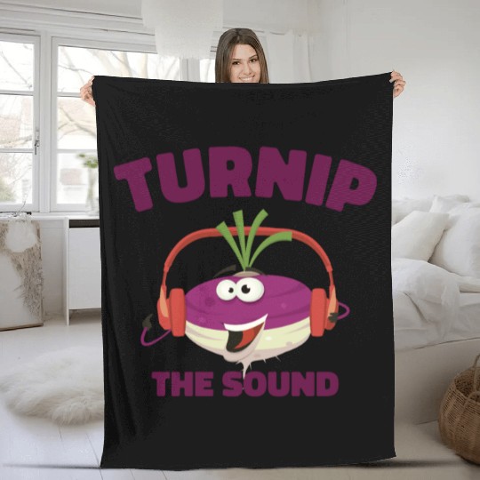 Music Turnip Party Music Lover Vegetable Fleece Blankets
