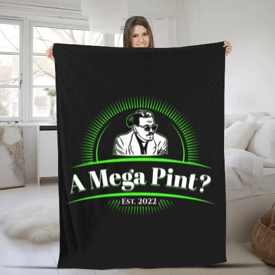 A Mega Pint (Neon Green) Fleece Blankets