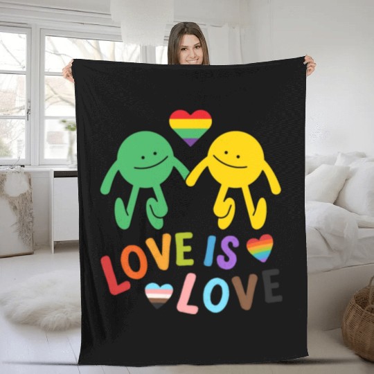 lOVE IS LOVE, Rainbow, Valentine day, Bi, Fleece Blankets