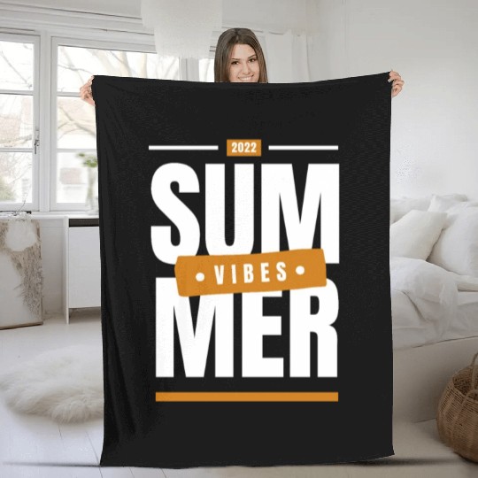 SUMMER VIBES Fleece Blankets