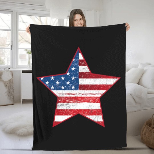 US Flag Star Patriotic Fleece Blankets Stars Stripes