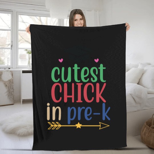 Cutest Chick In Pre Kindergarten Fleece Blankets