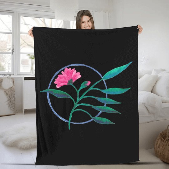 Circle Flower Fleece Blankets
