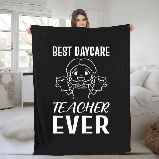 Best Daycare Teacher Toddler Teacher Gift Fleece Blankets