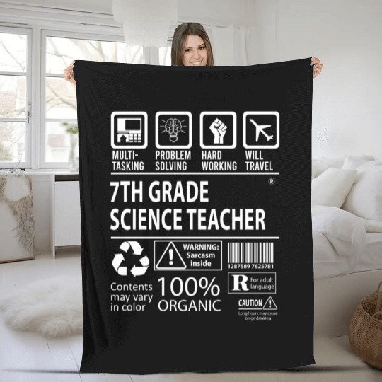 7Th Grade Science Teacher Fleece Blankets - Multitasking J