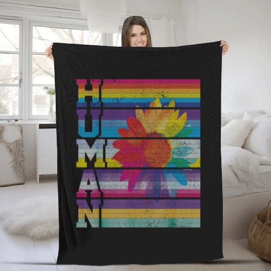 Human and Sunflower Pride Fleece Blankets