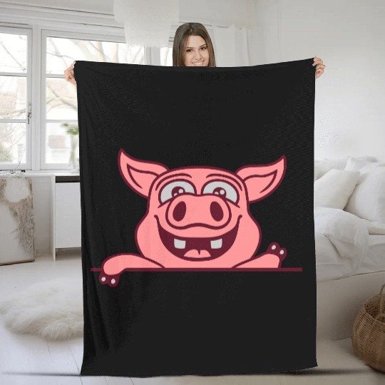 barn pig waving friendly Fleece Blankets