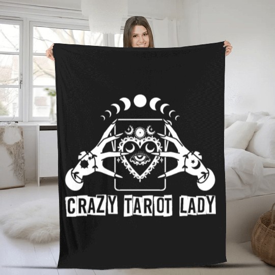 Divination Crazy Tarot Lady Crystal Ball Tarot Fleece Blankets