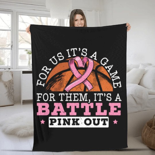 For Us It's A Game For Them It's A Battle Pink Out Fleece Blankets