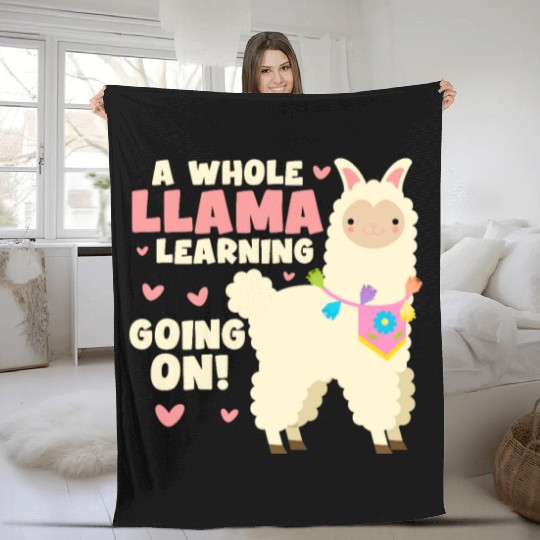A Whole Llama Learning Going On Fleece Blankets